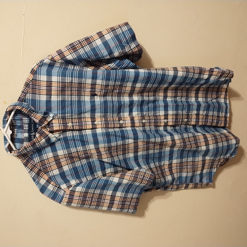 Men's Blue Plaid Shirt